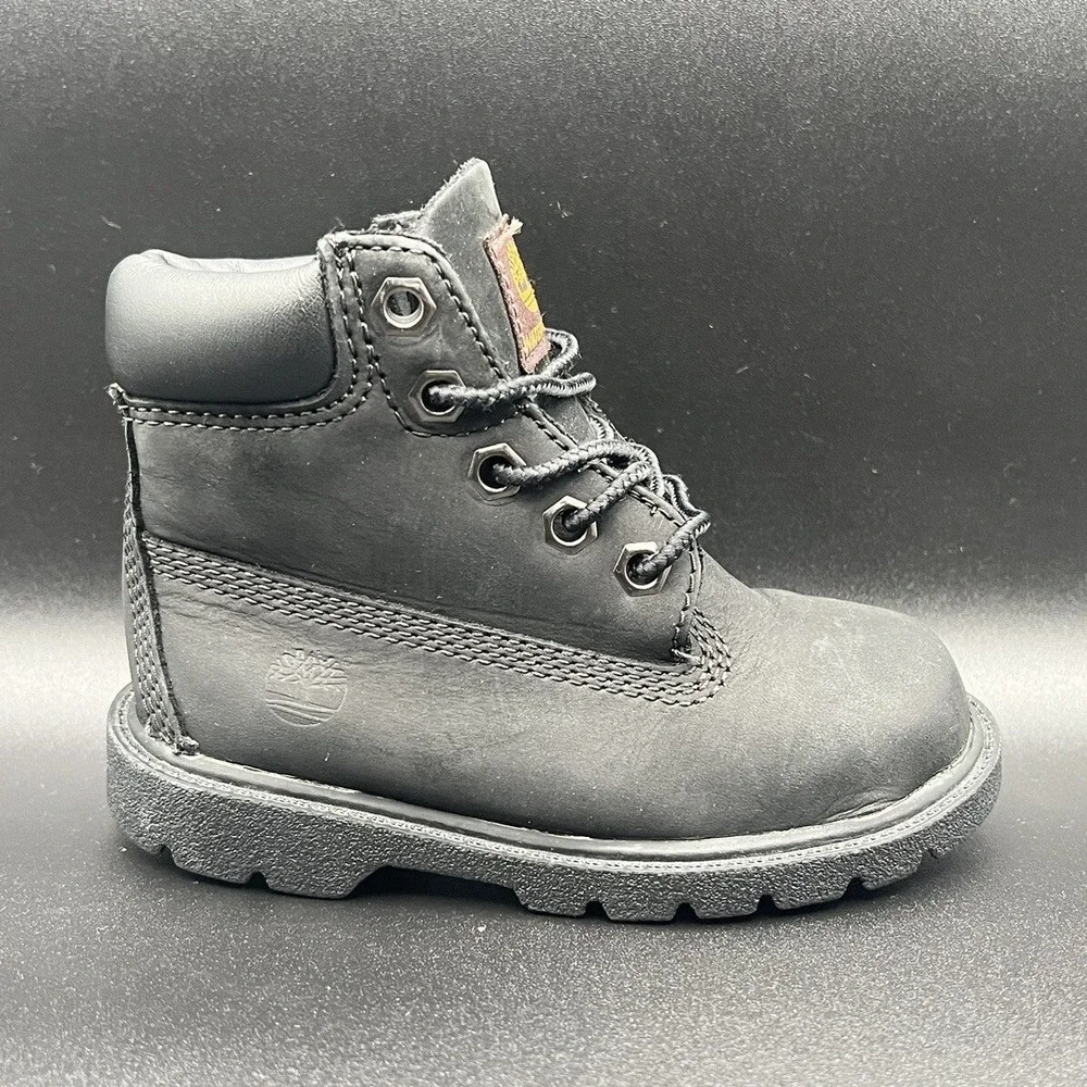 Timberland Premium Waterproof Black Suede High‎ Top Boots - Baby Toddler Size 7
